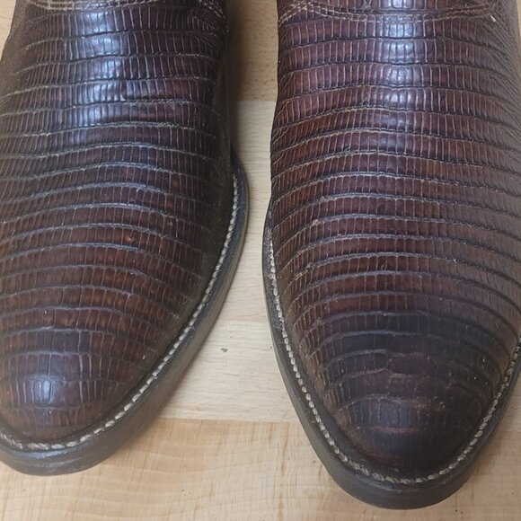 Brown and Tan Western Cowboy Boots - Picture 9 of 10